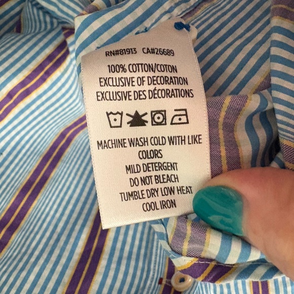 Robert Graham Button Down Shirt XL Men's Blue Purple White Tailored Fit Preppy - Picture 3 of 7